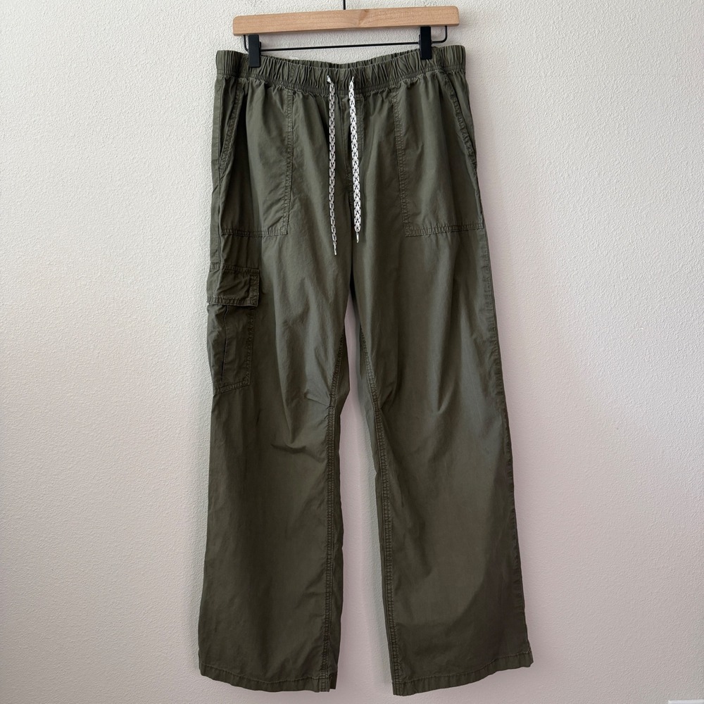 AERIE Womens Cotton Cargo Pull On Pants Size M Gorpcore Utility Street Green Y2K